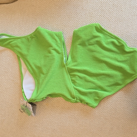 Michael Kors Lime Green One-Shoulder Swimsuit - Picture 7 of 10
